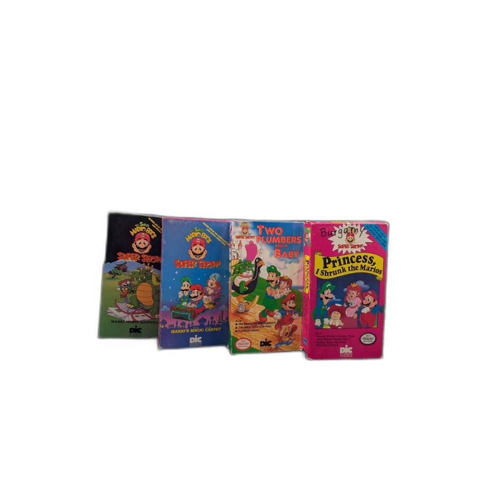 Super Mario Bros Super Show VHS Lot of 4 Nintendo DiC Vintage 1989 1991 RARE